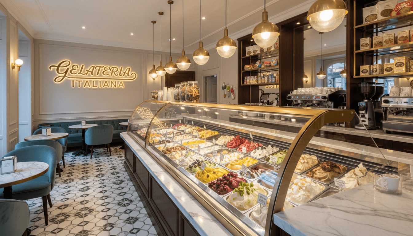 Eiscafe Galleria - elegante italienische Gelateria mit frischem Gelato und gemütlichem Café-Ambiente in Oberhausen
